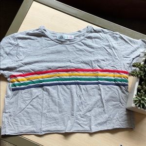 Stripped Grey cropped T-shirt